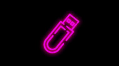 Beyaz arkaplanda izole edilmiş düz soyut tasarıma sahip ELECTRONICS neon simgesi. Hareket grafiği.