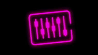 Beyaz arkaplanda izole edilmiş düz soyut tasarıma sahip ELECTRONICS neon simgesi. Hareket grafiği.