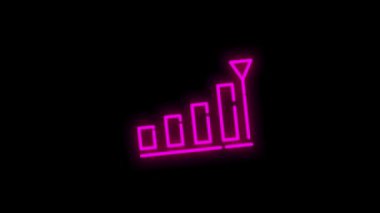 Beyaz arkaplanda izole edilmiş düz soyut tasarıma sahip ELECTRONICS neon simgesi. Hareket grafiği.