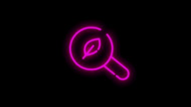 Beyaz arkaplanda izole edilmiş neon çizgi dizaynlı ECOLOGY simgesi. Sağlık koruması. Hareket grafiği.