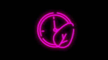 Beyaz arkaplanda izole edilmiş neon çizgi dizaynlı ECOLOGY simgesi. Sağlık koruması. Hareket grafiği.