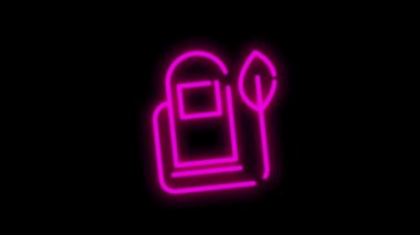 Beyaz arkaplanda izole edilmiş neon çizgi dizaynlı ECOLOGY simgesi. Sağlık koruması. Hareket grafiği.