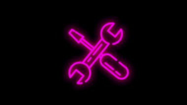 Modern kavramlar, web ve beyaz arka plandaki uygulamalar için CONSTRUCTION çizgi simgesi. Hareket grafiği.