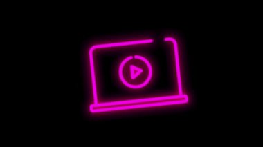 Beyaz zemin üzerinde çizgi tasarımı izole edilmiş EDUCATION neon simgesi. Okula git. Online eğitim. Hareket grafiği.