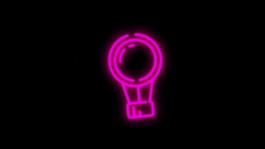 Beyaz arkaplanda çizgi tasarımı izole edilmiş TRAVEL neon simgesi. Dünyanın her yerinde. Hareket grafiği.