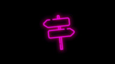 Beyaz arkaplanda çizgi tasarımı izole edilmiş TRAVEL neon simgesi. Dünyanın her yerinde. Hareket grafiği.