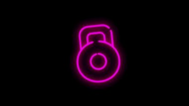 Beyaz arkaplanda izole edilmiş çizgi tasarımı ile SPORT neon simgesi. Hareket grafiği.