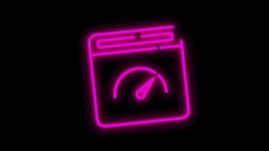 Beyaz arkaplanda izole edilmiş düz soyut tasarıma sahip ELECTRONICS neon simgesi. Hareket grafiği.