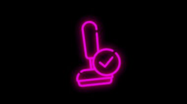 Modern kavramlar, web ve beyaz zemin üzerindeki uygulamalar için onay satırı neon simgesi. Hareket boşluğu.