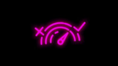 Modern kavramlar, web ve beyaz zemin üzerindeki uygulamalar için onay satırı neon simgesi. Hareket boşluğu.
