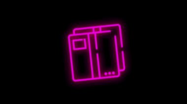 Beyaz arkaplanda izole edilmiş çizgi tasarımı ile lojistik neon simgesi seti. Hareket grafiği.