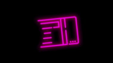Beyaz arkaplanda izole edilmiş çizgi tasarımı ile lojistik neon simgesi seti. Hareket grafiği.