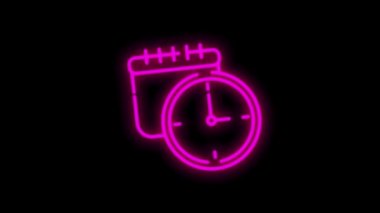 Beyaz arkaplanda izole edilmiş düz soyut tasarıma sahip ELECTRONICS neon simgesi. Hareket grafiği.