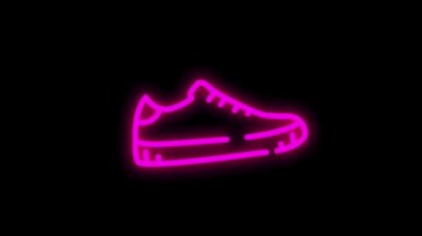 Beyaz arkaplanda izole edilmiş çizgi tasarımı ile SPORT neon simgesi. Hareket grafiği.