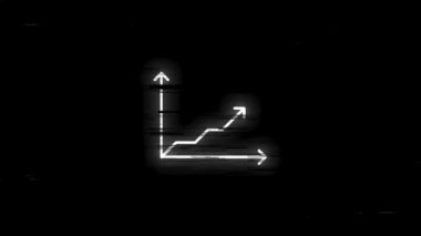 Modern kavramların, web 'in ve beyaz arka plandaki uygulamaların iş ve finans çizgisi ikonu. Hareket grafiği.