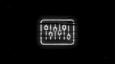 Beyaz arkaplanda çizgi tasarımı izole edilmiş MÜZİK hata simgesi. Hareket grafiği.