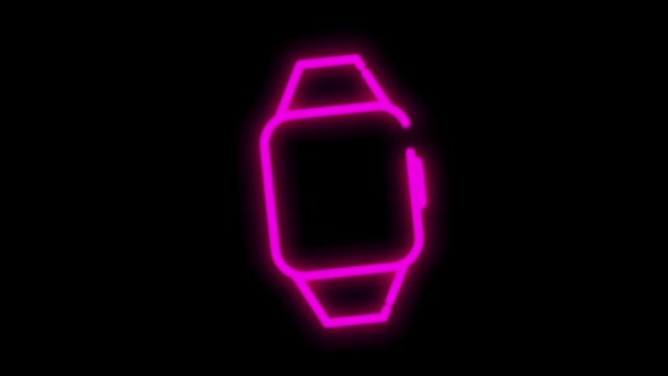 ELECTRONICS neon icoon met plat abstract ontwerp geïsoleerd op witte achtergrond. Bewegingsgrafiek. — Stockvideo