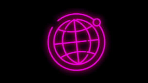 Globus bezogenes Umrisssymbol auf weißem Hintergrund. Dünne Motion Icons für Website-Design und -Entwicklung, App-Entwicklung. Bewegungsgrafik. — Stockvideo
