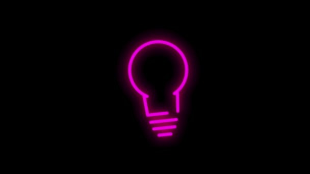 ELECTRONICS neon icoon met plat abstract ontwerp geïsoleerd op witte achtergrond. Bewegingsgrafiek. — Stockvideo