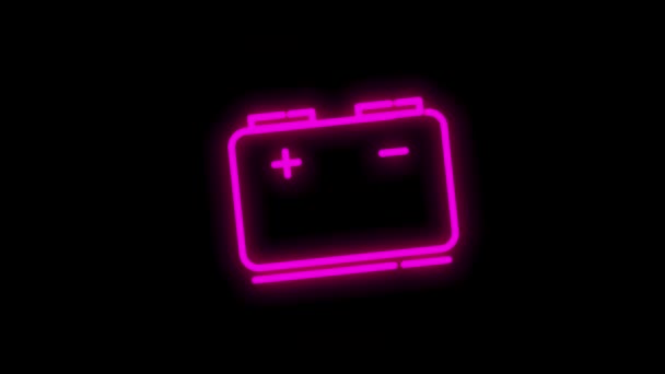 Ikona neonu ELEKTRONIKA s plochým abstraktním designem izolovaným na bílém pozadí. Pohybová grafika. — Stock video