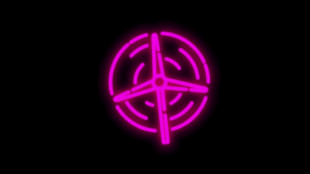 ECOLOGY icoon met neon lijn ontwerp geïsoleerd op witte achtergrond. Gezondheidsbescherming. Bewegingsgrafiek. — Stockvideo