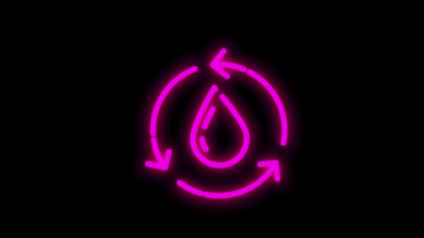 ECOLOGY ikon neon vonal design elszigetelt fehér háttér. Egészségvédelem. Mozgókép. — Stock videók