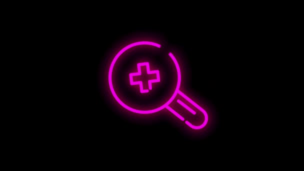 HEALTHCARE line neon icons for modern concepts, web and apps on white background. Motion graphic. — Stock Video