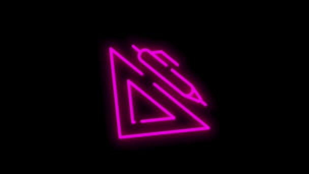 CONSTRUCTION line neon icon for modern conceptions, web and apps on white background. 모션 그래픽. — 비디오