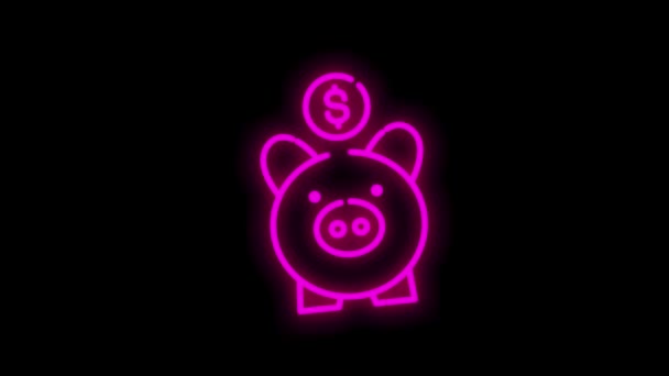 Business and finance line neon icon of for modern concepts, web and apps on white background. Gráfico de movimento. — Vídeo de Stock
