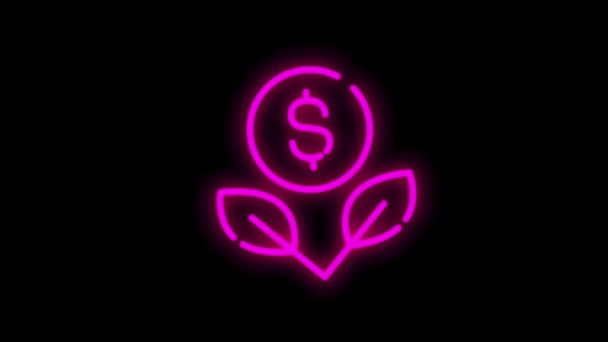 Business and finance line neon icon of for modern concepts, web and apps on white background. Gráfico de movimento. — Vídeo de Stock