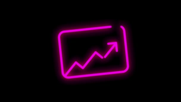 Unternehmen und Finanzen Linie Neon-Symbol für moderne Konzepte, Web-und Apps auf weißem Hintergrund. Bewegungsgrafik. — Stockvideo