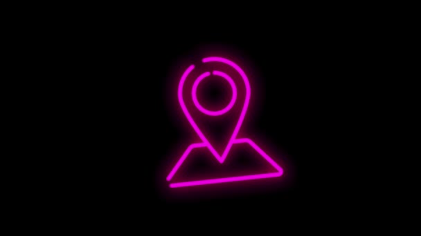 TRAVEL neon icon with line design isolated on white background. Around the world. Motion graphic. — Stock Video
