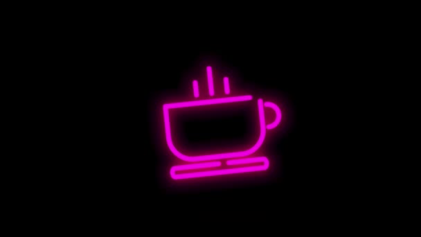 Icona al neon TRAVEL con disegno lineare isolato su sfondo bianco. In tutto il mondo. Grafico di movimento. — Video Stock
