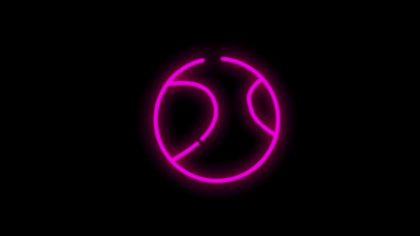 SPORT Neon-Symbol mit Liniendesign isoliert auf weißem Hintergrund. Bewegungsgrafik. — Stockvideo