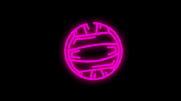 Піктограма SPORT neon з лінією дизайну ізольована на білому тлі. Графічний рух . — стокове відео