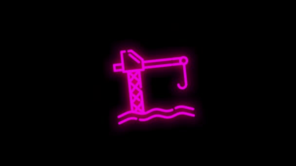 Neonowy zestaw ikon LOGISTIC z odizolowanym na białym tle wzorem linii. Grafika ruchowa. — Wideo stockowe
