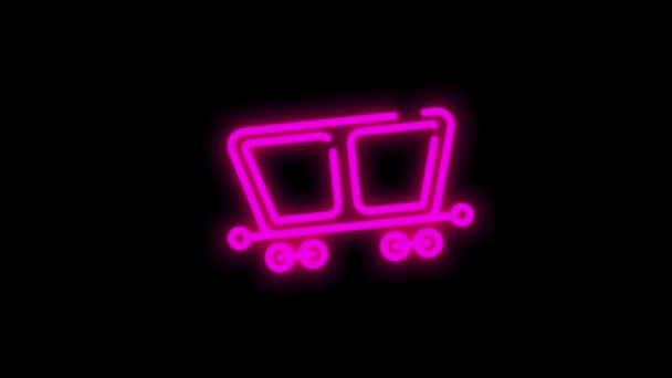 LOGISTIC neon icoon set met lijnontwerp geïsoleerd op witte achtergrond. Bewegingsgrafiek. — Stockvideo