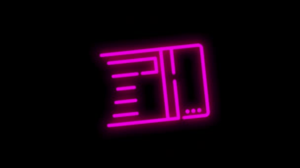 LOGISTIC neon ikon sæt med linje design isoleret på hvid baggrund. Bevægelsesgrafik. – Stock-video