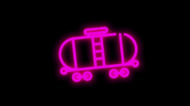 LOGISTIC neon ikon set med linje design isolerad på vit bakgrund. Rörelsebild. — Stockvideo