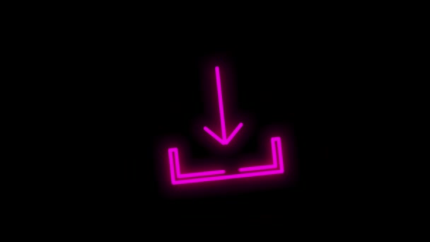 Ikona neonu ELEKTRONIKA s plochým abstraktním designem izolovaným na bílém pozadí. Pohybová grafika. — Stock video