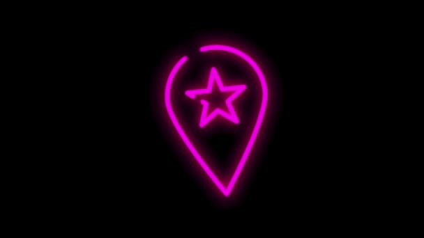 Icona al neon MUSICA con disegno di linea isolato su sfondo bianco. Grafico di movimento. — Video Stock