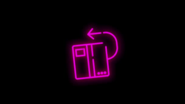 LOGISTIC neon εικονίδιο που με σχεδιασμό γραμμή απομονώνονται σε λευκό φόντο. Γραφική κίνηση. — Αρχείο Βίντεο