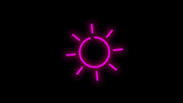 Icona al neon della linea meteo per concetti moderni, web e app su sfondo bianco. Grafico di movimento. — Video Stock