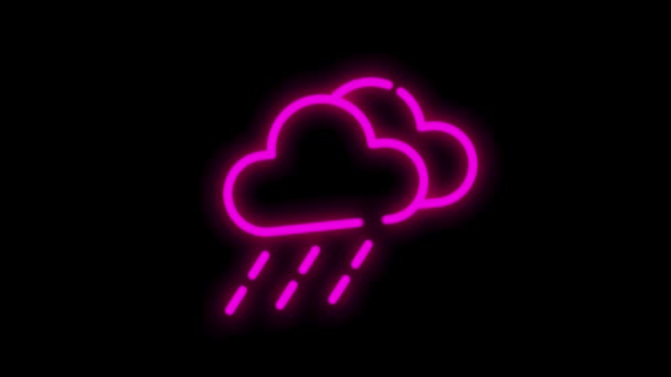 Wetter-Linie Neon-Symbol für moderne Konzepte, Web und Apps auf weißem Hintergrund. Bewegungsgrafik. — Stockvideo