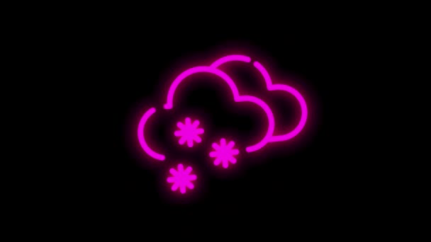 Wetter-Linie Neon-Symbol für moderne Konzepte, Web und Apps auf weißem Hintergrund. Bewegungsgrafik. — Stockvideo