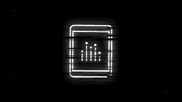Icona glitch MUSICA con disegno della linea isolato su sfondo bianco. Grafico di movimento. — Video Stock