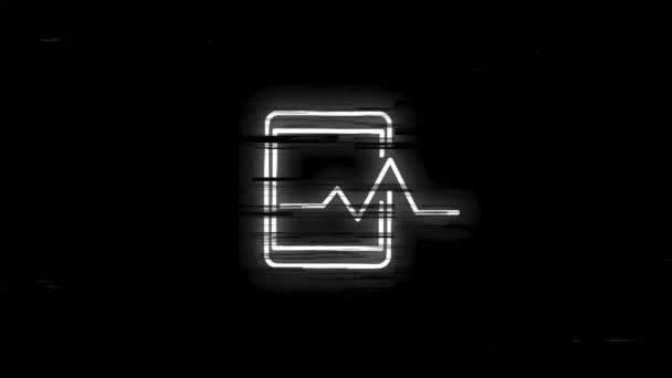 HEALTHCARE Line Glitch-Symbole für moderne Konzepte, Web und Apps auf weißem Hintergrund. Bewegungsgrafik. — Stockvideo