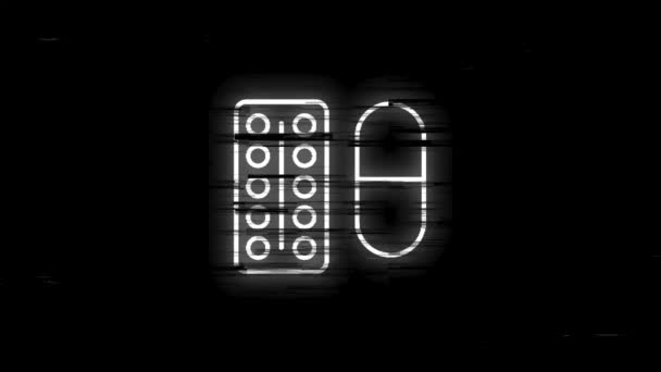 HEALTHCARE line glitch iconen voor moderne concepten, web en apps op witte achtergrond. Bewegingsgrafiek. — Stockvideo