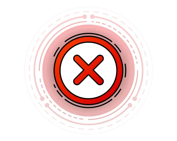 Rejeté signe rouge, non, donts isolés sur fond blanc. Illustration vectorielle. — Image vectorielle