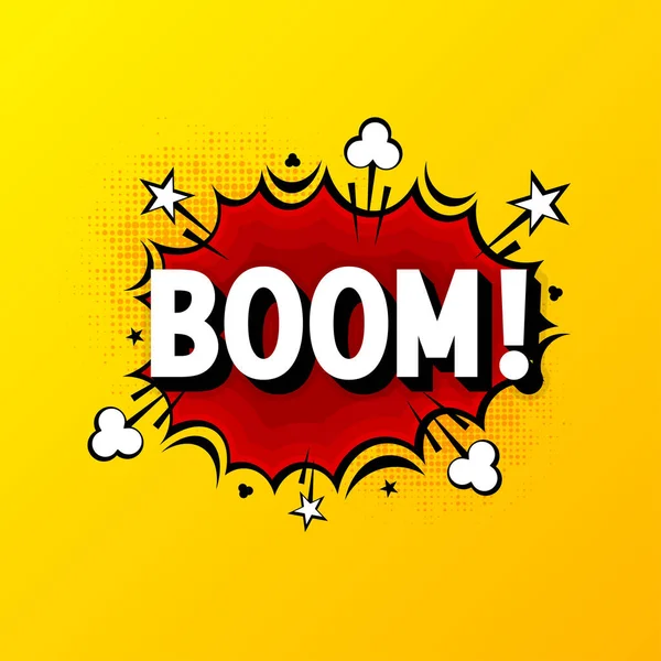 Comic word Boom. Comics speech bubble template. Cartoon style comic dialog cloud. Pop art explosion. Vector illustration. — Stockvektor